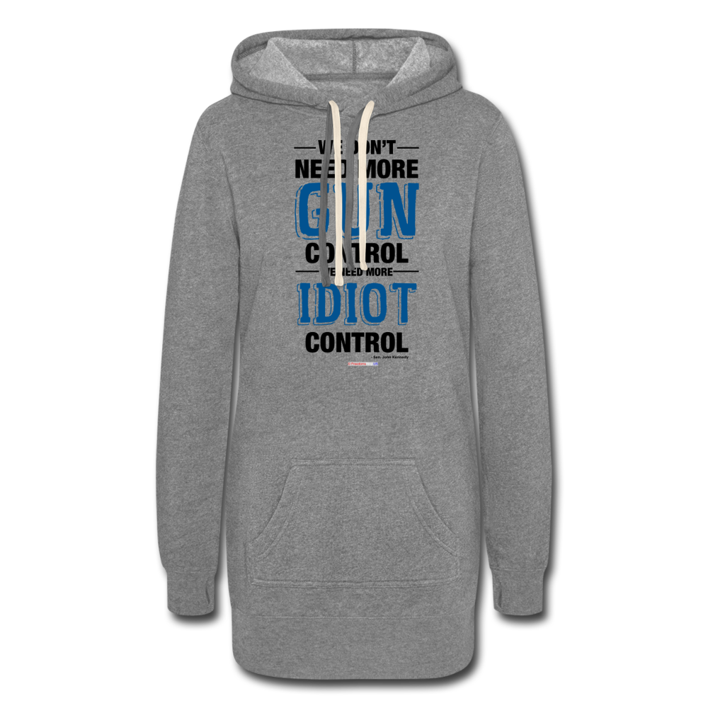 MORE IDIOT CONTROL - Women's Hoodie Dress - heather gray