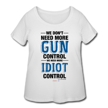 Load image into Gallery viewer, MORE IDIOT CONTROL - Women’s Curvy T-Shirt - white
