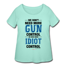 Load image into Gallery viewer, MORE IDIOT CONTROL - Women’s Curvy T-Shirt - mint
