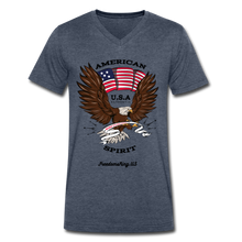 Load image into Gallery viewer, AMERICAN SPIRIT - Men&#39;s V-Neck T-Shirt - heather navy
