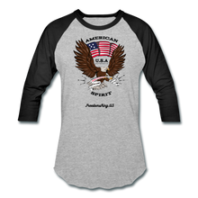 Load image into Gallery viewer, AMERICAN SPIRIT - Baseball T-Shirt - heather gray/black
