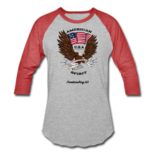 Load image into Gallery viewer, AMERICAN SPIRIT - Baseball T-Shirt - heather gray/red
