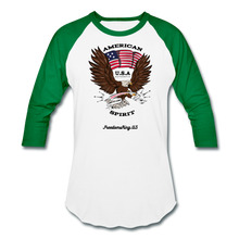 Load image into Gallery viewer, AMERICAN SPIRIT - Baseball T-Shirt - white/kelly green
