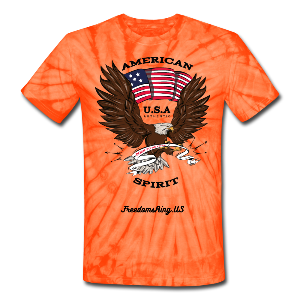 AMERICAN SPIRIT - Unisex Tie Dye T-Shirt - spider orange