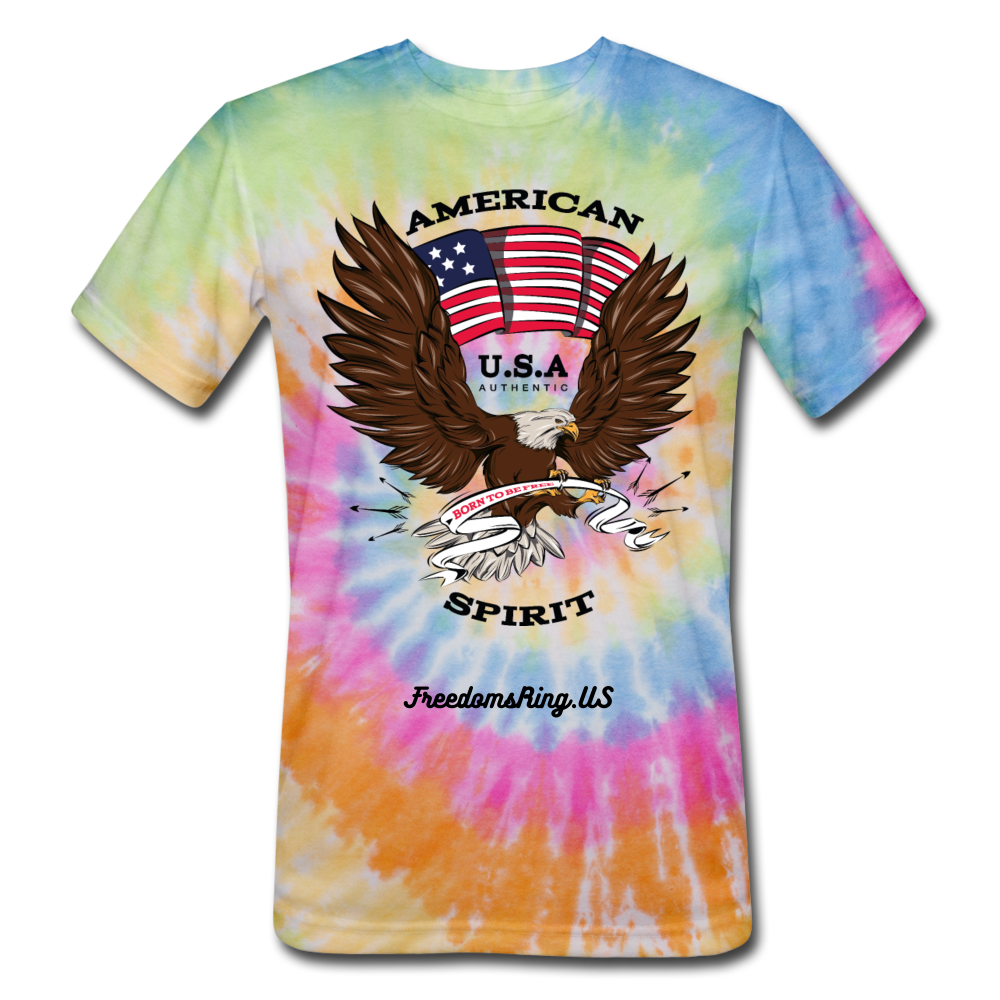 AMERICAN SPIRIT - Unisex Tie Dye T-Shirt - rainbow