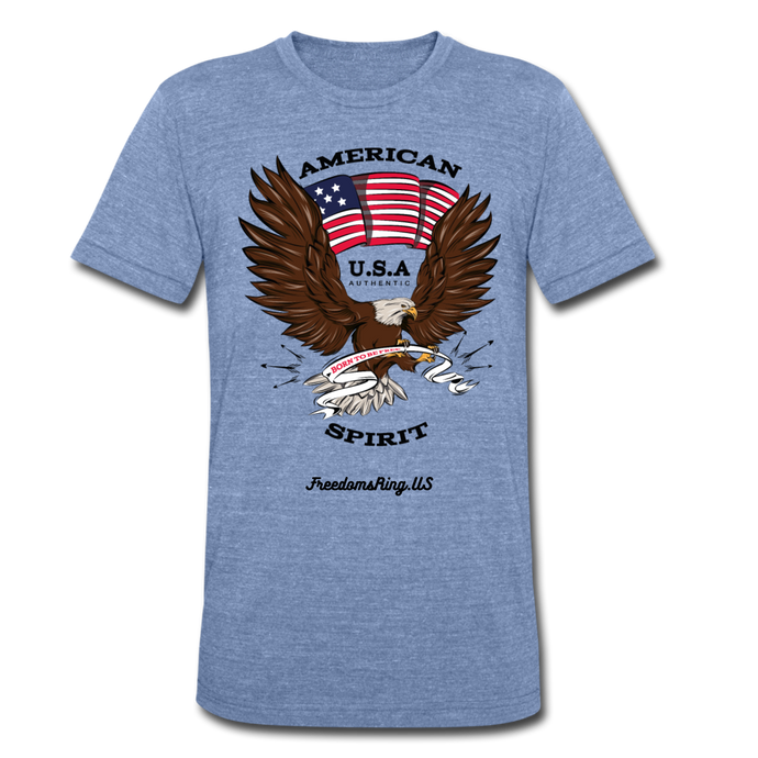 AMERICAN SPIRIT - Unisex Tri-Blend T-Shirt - heather Blue