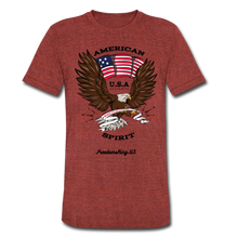 Load image into Gallery viewer, AMERICAN SPIRIT - Unisex Tri-Blend T-Shirt - heather cranberry
