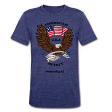 Load image into Gallery viewer, AMERICAN SPIRIT - Unisex Tri-Blend T-Shirt - heather indigo
