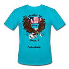 Load image into Gallery viewer, AMERICAN SPIRIT - Men’s Moisture Wicking Performance T-Shirt - turquoise
