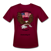 Load image into Gallery viewer, AMERICAN SPIRIT - Men’s Moisture Wicking Performance T-Shirt - burgundy
