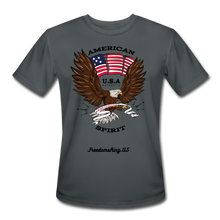 Load image into Gallery viewer, AMERICAN SPIRIT - Men’s Moisture Wicking Performance T-Shirt - charcoal
