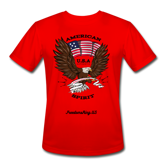 AMERICAN SPIRIT - Men’s Moisture Wicking Performance T-Shirt - red