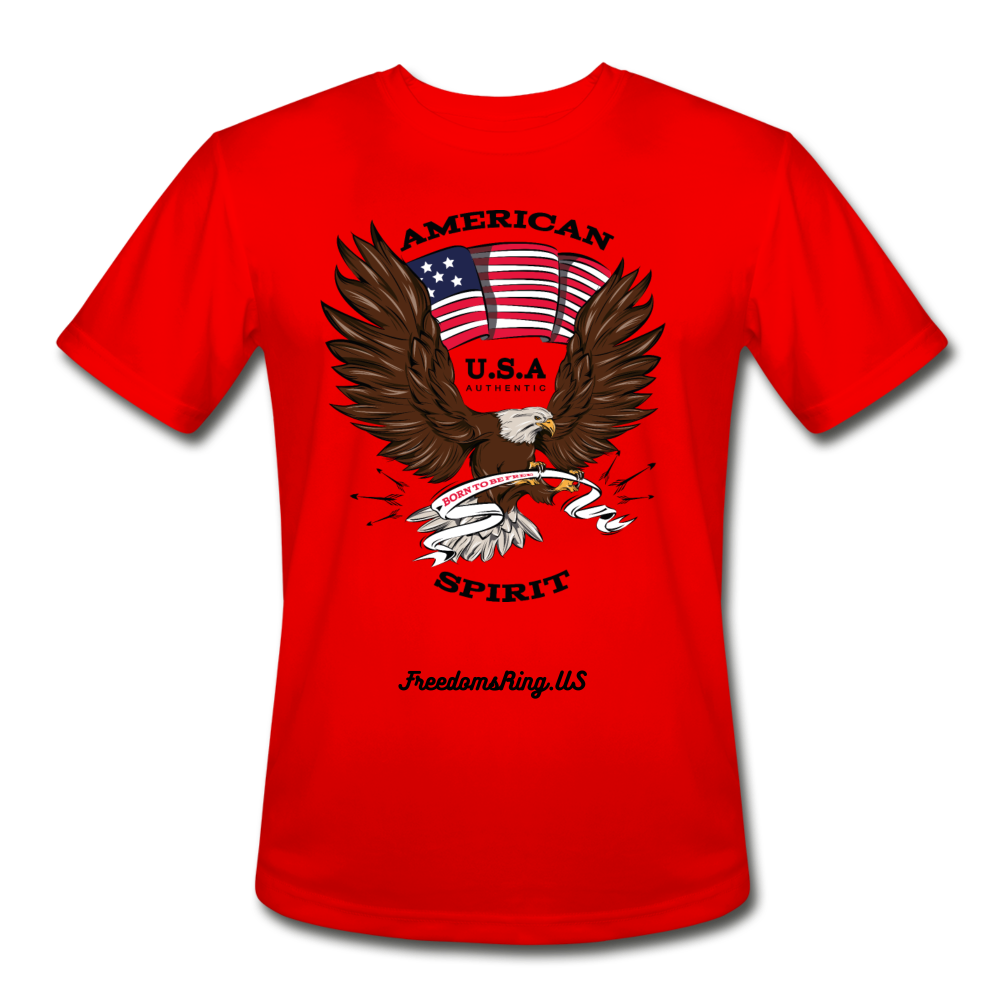 AMERICAN SPIRIT - Men’s Moisture Wicking Performance T-Shirt - red