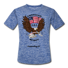 Load image into Gallery viewer, AMERICAN SPIRIT - Men’s Moisture Wicking Performance T-Shirt - heather blue
