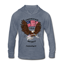 Load image into Gallery viewer, AMERICAN SPIRIT - Unisex Tri-Blend Hoodie Shirt - heather blue
