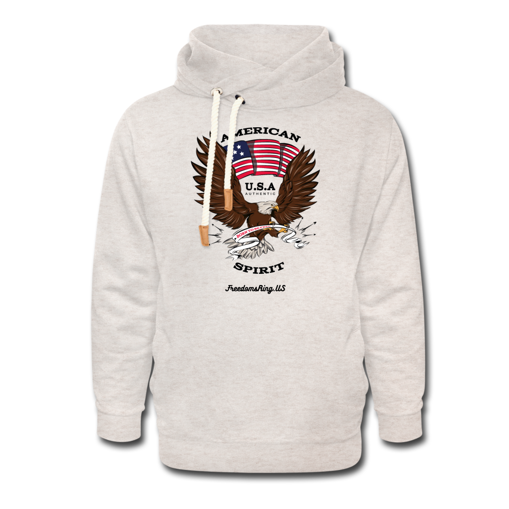 AMERICAN SPIRIT - Shawl Collar Hoodie - heather oatmeal