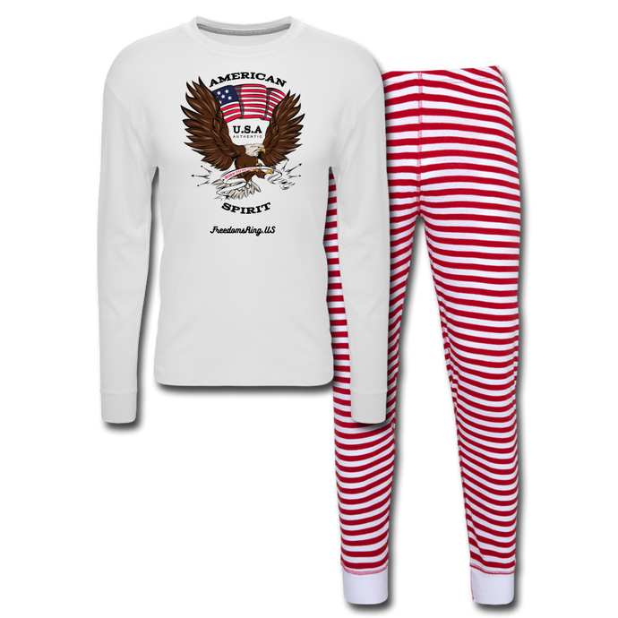 AMERICAN SPIRIT - Unisex Pajama Set - white/red stripe