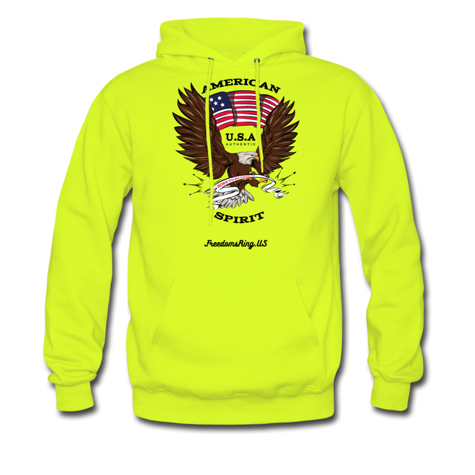 AMERICAN SPIRIT - Men's Hoodie - safety green