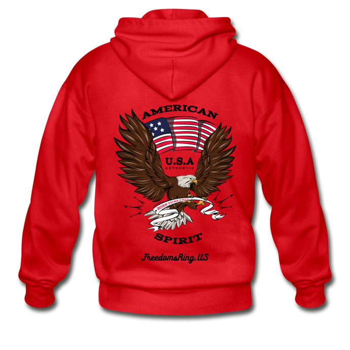 AMERICAN SPIRIT - Gildan Heavy Blend Adult Zip Hoodie - red