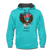 Load image into Gallery viewer, AMERICAN SPIRIT - Contrast Hoodie - scuba blue/asphalt
