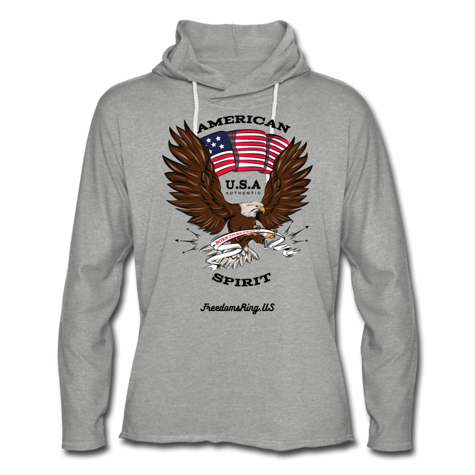 AMERICAN SPIRIT - Unisex Lightweight Terry Hoodie - heather gray