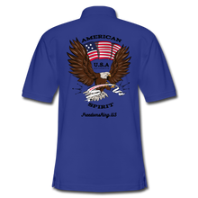 Load image into Gallery viewer, AMERICAN SPIRIT - Men&#39;s Pique Polo Shirt - royal blue
