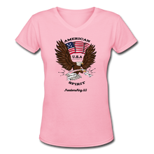 Load image into Gallery viewer, AMERICAN SPIRIT - Women&#39;s V-Neck T-Shirt - pink
