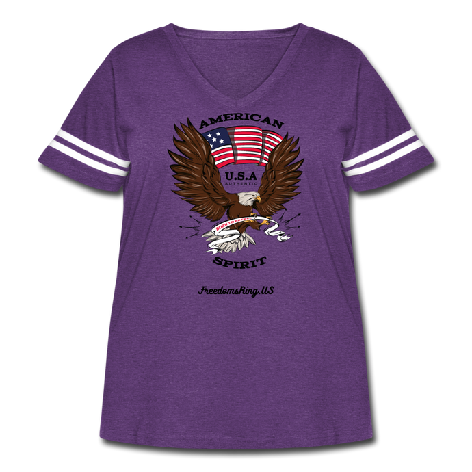 AMERICAN SPIRIT - Women's Curvy Vintage Sport T-Shirt - vintage purple/white