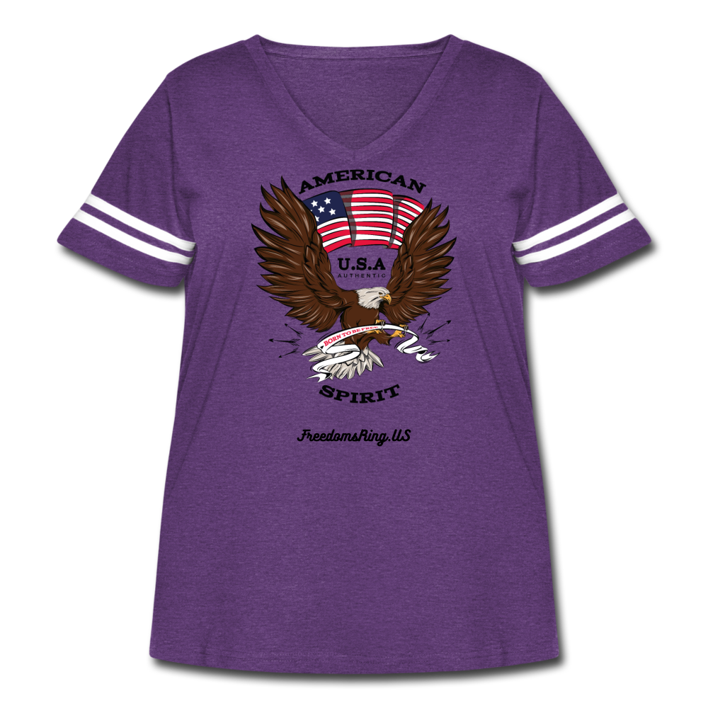 AMERICAN SPIRIT - Women's Curvy Vintage Sport T-Shirt - vintage purple/white