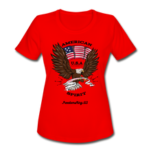 Load image into Gallery viewer, AMERICAN SPIRIT - Women&#39;s Moisture Wicking Performance T-Shirt - red
