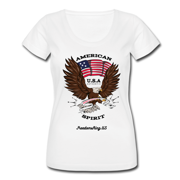 AMERICAN SPIRIT - Women's Scoop Neck T-Shirt - white