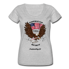 Load image into Gallery viewer, AMERICAN SPIRIT - Women&#39;s Scoop Neck T-Shirt - heather gray
