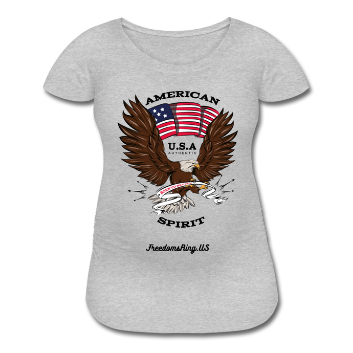 AMERICAN SPIRIT - Women’s Maternity T-Shirt - heather gray