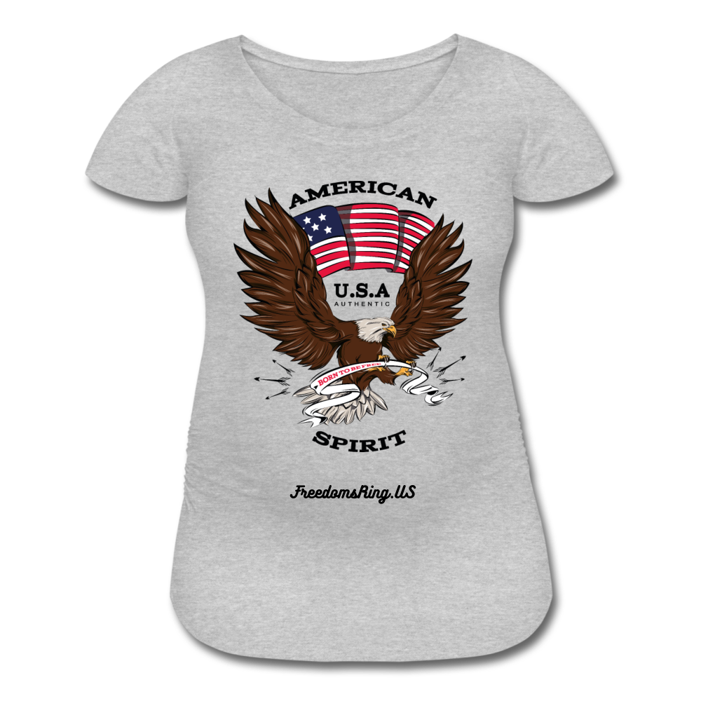 AMERICAN SPIRIT - Women’s Maternity T-Shirt - heather gray