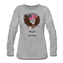 Load image into Gallery viewer, AMERICAN SPIRIT - Women&#39;s Premium Long Sleeve T-Shirt - heather gray
