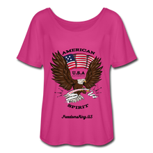 Load image into Gallery viewer, AMERICAN SPIRIT - Women’s Flowy T-Shirt - dark pink
