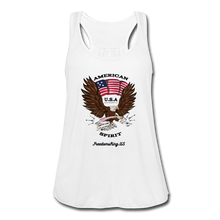 Load image into Gallery viewer, AMERICAN SPIRIT - Women&#39;s Flowy Tank Top by Bella - white
