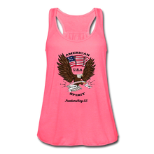 Load image into Gallery viewer, AMERICAN SPIRIT - Women&#39;s Flowy Tank Top by Bella - neon pink
