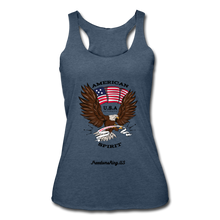 Load image into Gallery viewer, AMERICAN SPIRIT - Women’s Tri-Blend Racerback Tank - heather navy
