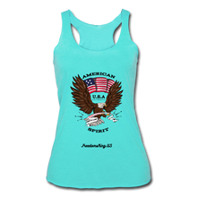 Load image into Gallery viewer, AMERICAN SPIRIT - Women’s Tri-Blend Racerback Tank - turquoise
