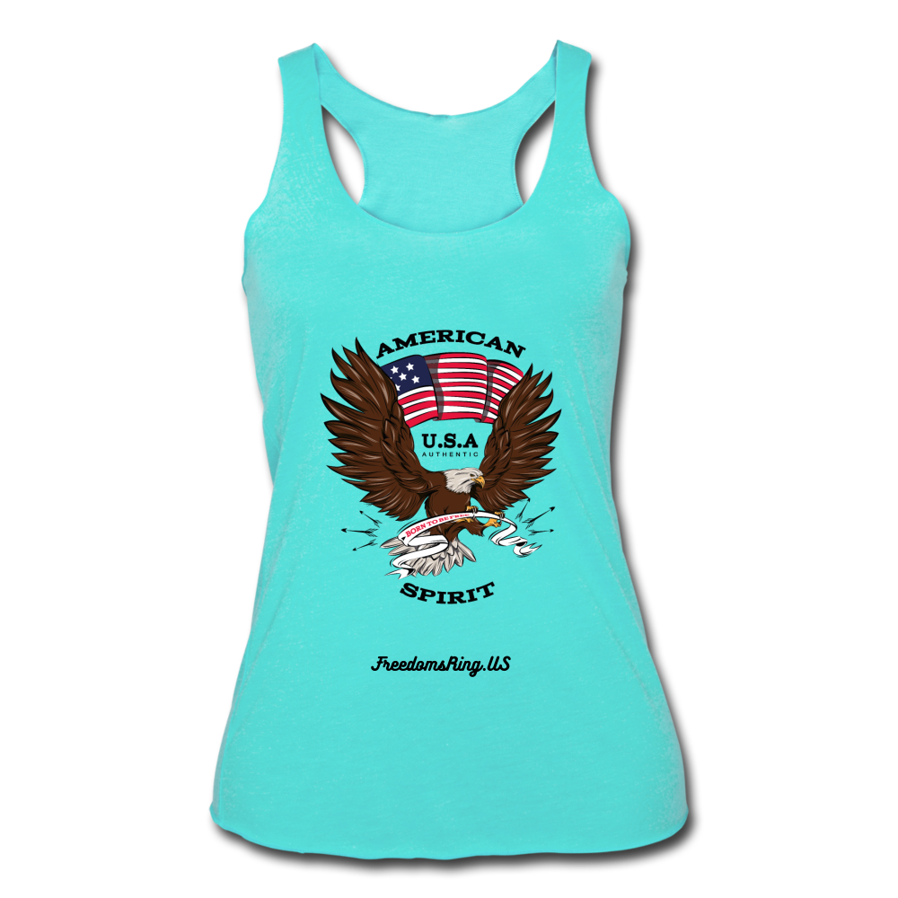 AMERICAN SPIRIT - Women’s Tri-Blend Racerback Tank - turquoise