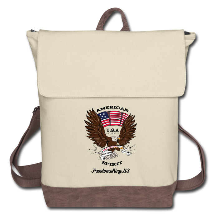 AMERICAN SPIRIT - Canvas Backpack - ivory/brown