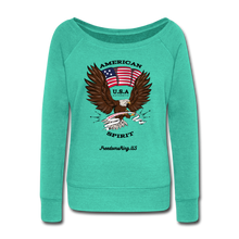 Load image into Gallery viewer, AMERICAN SPIRIT - Women&#39;s Wideneck Sweatshirt - teal
