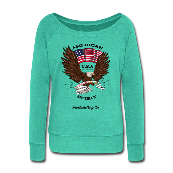 AMERICAN SPIRIT - Women's Wideneck Sweatshirt - teal