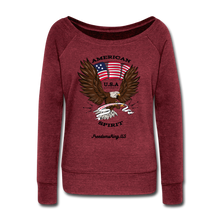 Load image into Gallery viewer, AMERICAN SPIRIT - Women&#39;s Wideneck Sweatshirt - cardinal triblend
