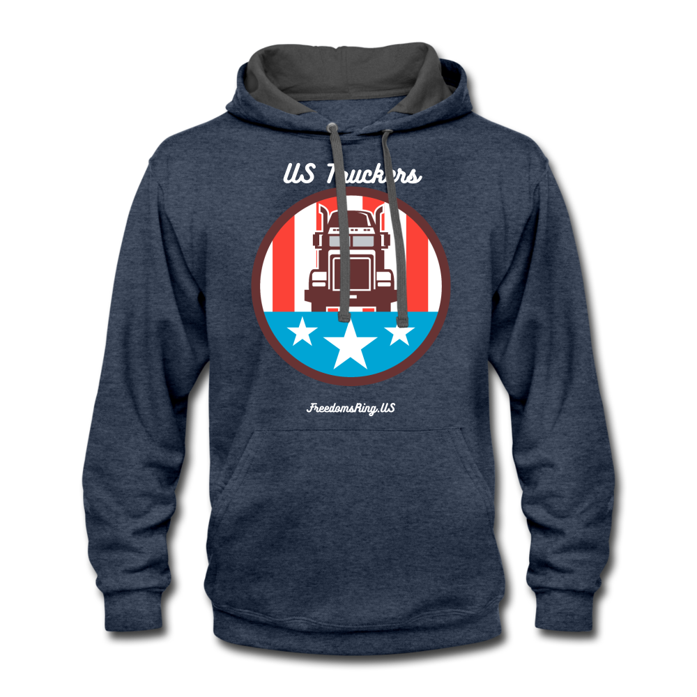 US TRUCKERS - Contrast Hoodie - indigo heather/asphalt