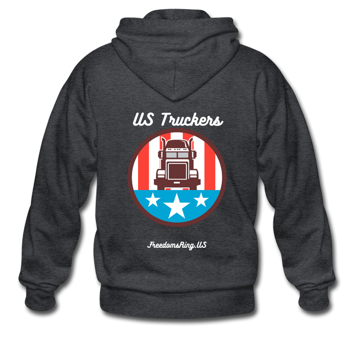 US TRUCKERS - Gildan Heavy Blend Adult Zip Hoodie - deep heather