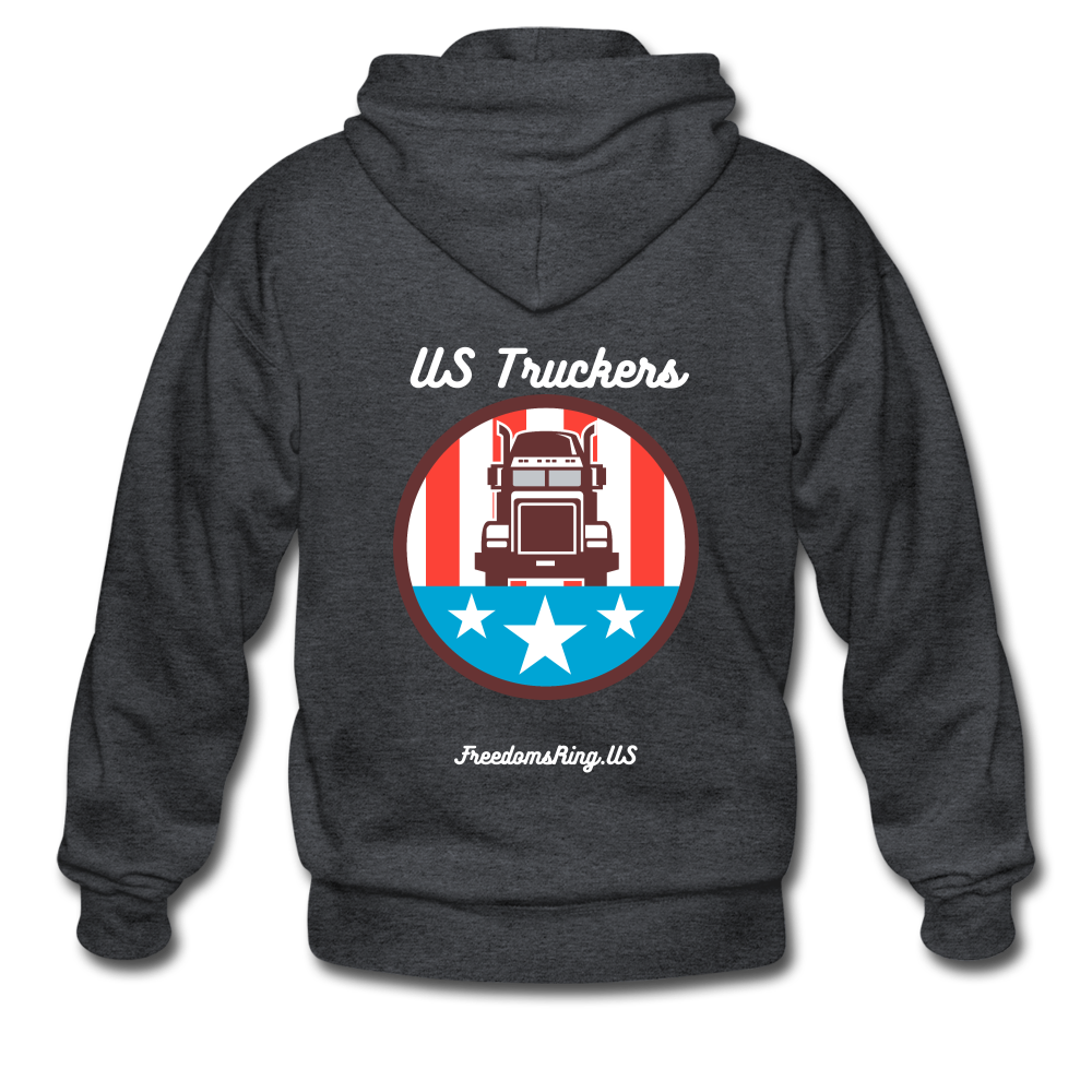 US TRUCKERS - Gildan Heavy Blend Adult Zip Hoodie - deep heather