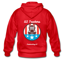 Load image into Gallery viewer, US TRUCKERS - Gildan Heavy Blend Adult Zip Hoodie - red
