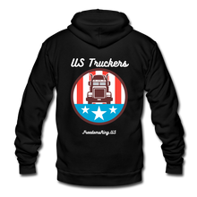 Load image into Gallery viewer, US TRUCKERS - Unisex Fleece Zip Hoodie - black
